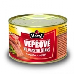 Vepřové ve vlastní šťávě  400g 